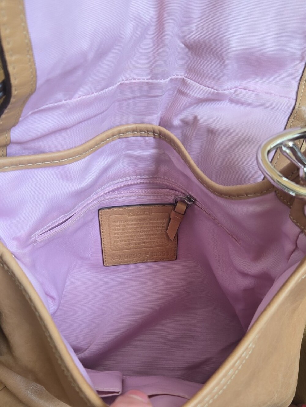 Coach Tan Leather Shoulder Bag with Buckle Accent - Picture 3 of 8